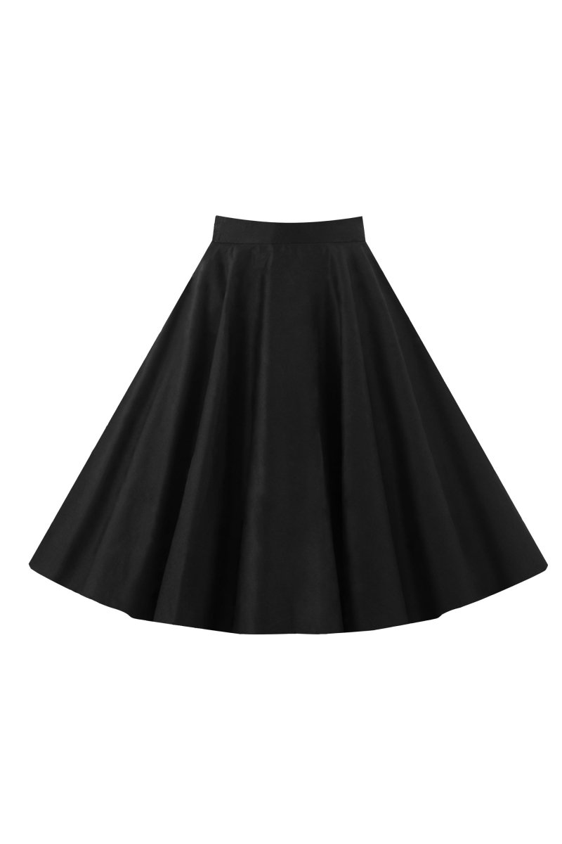 Full Circle Skirt - Black - Lady V London