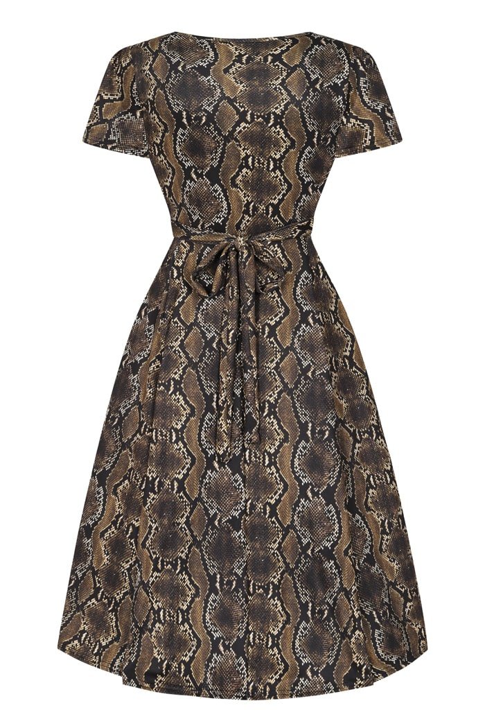 Lyra Dress - Classic Snake Print - Lady V London