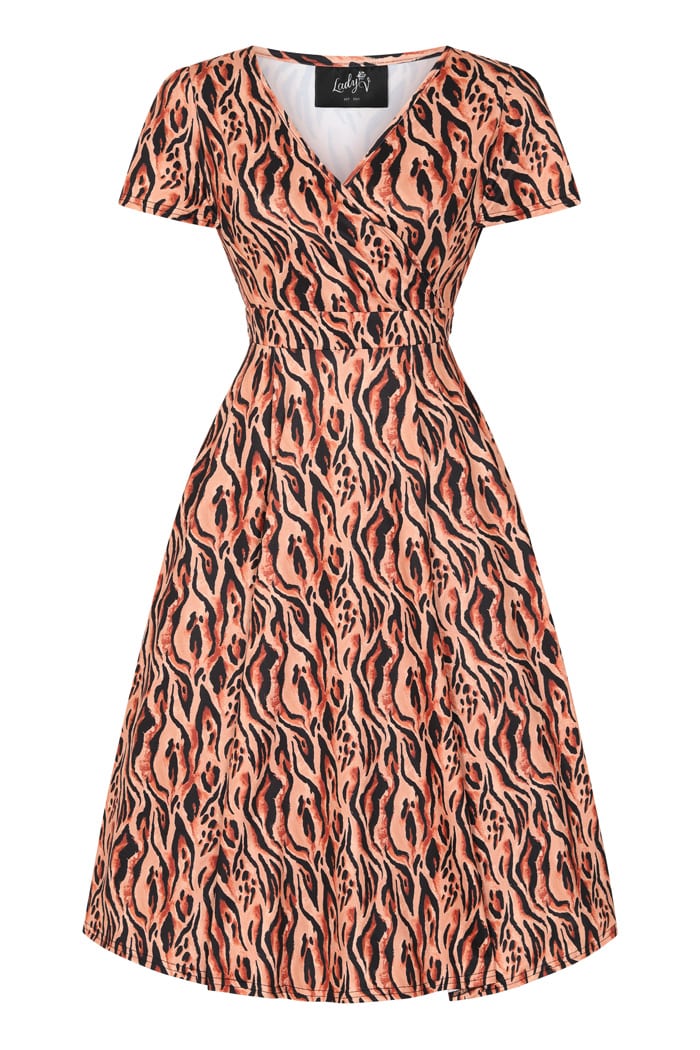 Lyra Dress - Tiger Print - Lady V London