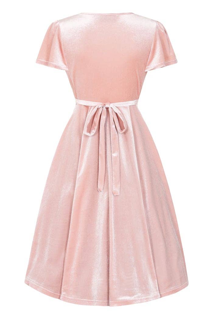Lyra Mini Dress - Pink Pearl - Lady V London