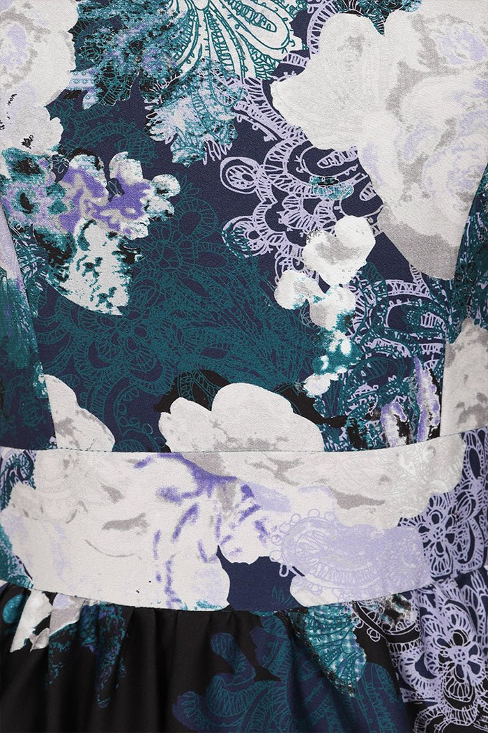 Tea Dress - Blue Collage - Lady V London