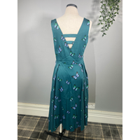 Thumbnail for Lady V Dress - Blue Butterflies on Teal (14), Lady V London