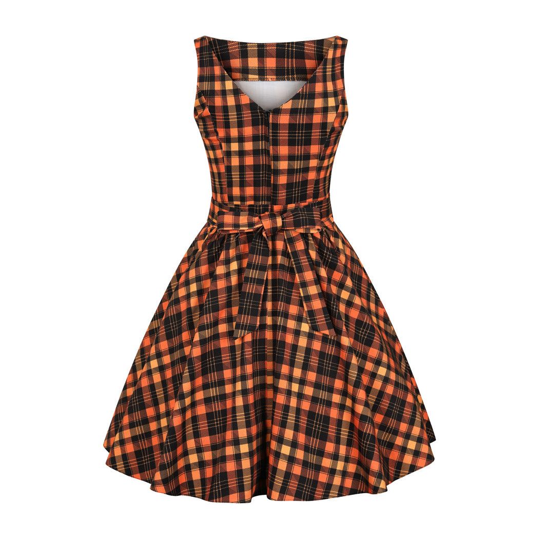 Tea Dress - Halloween Tartan, Lady V London