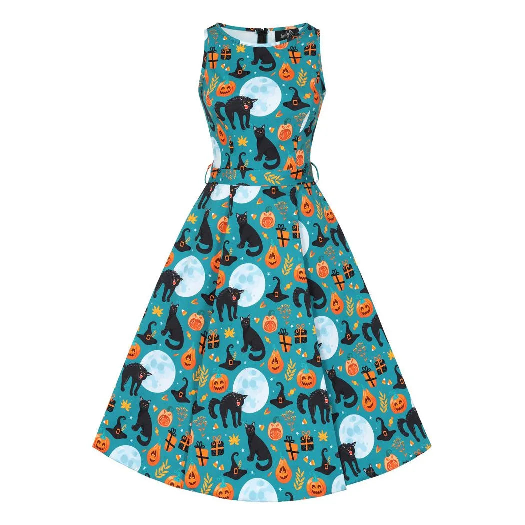 Hepburn Dress - Luna Cat, Lady V London