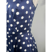 Thumbnail for Hepburn Dress - Navy Polka (12), Lady V London