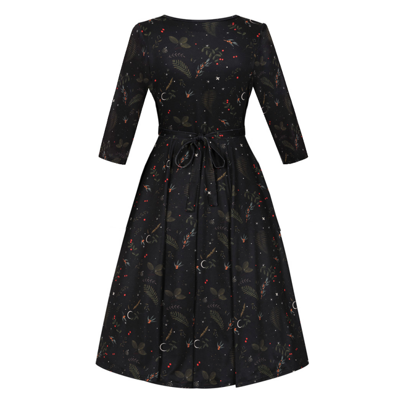 Lyra Dress - Winter Leaves, Lady V London