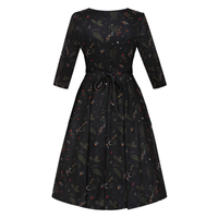 Thumbnail for Lyra Dress - Winter Leaves, Lady V London