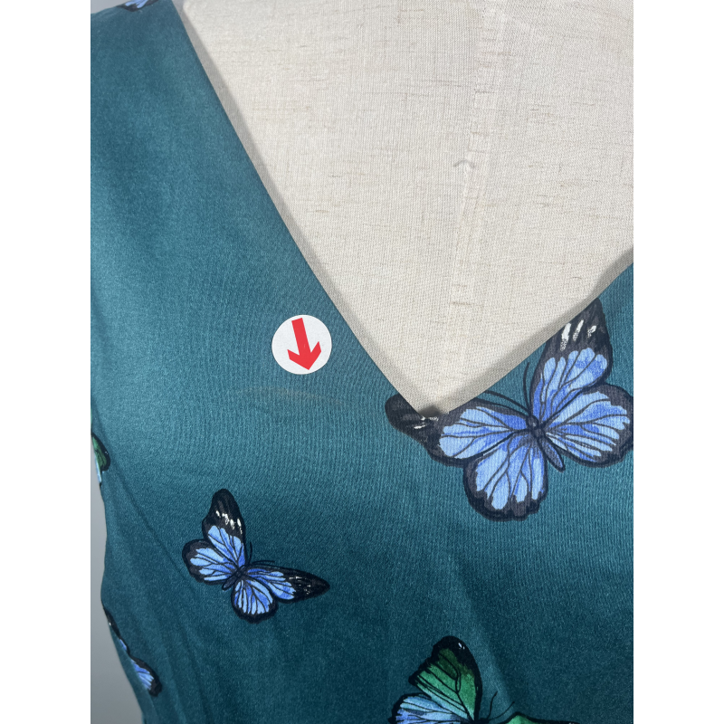 Lady V Dress - Blue Butterflies on Teal (14), Lady V London