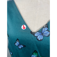 Thumbnail for Lady V Dress - Blue Butterflies on Teal (14), Lady V London