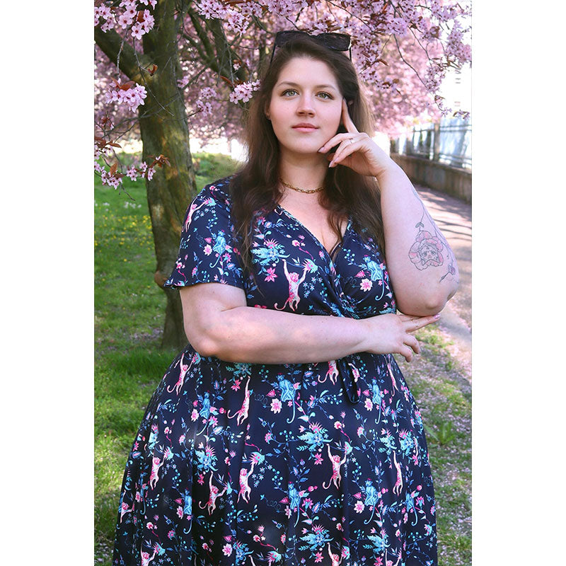 Lyra - Short Sleeve Dress - Whimsical Jungle