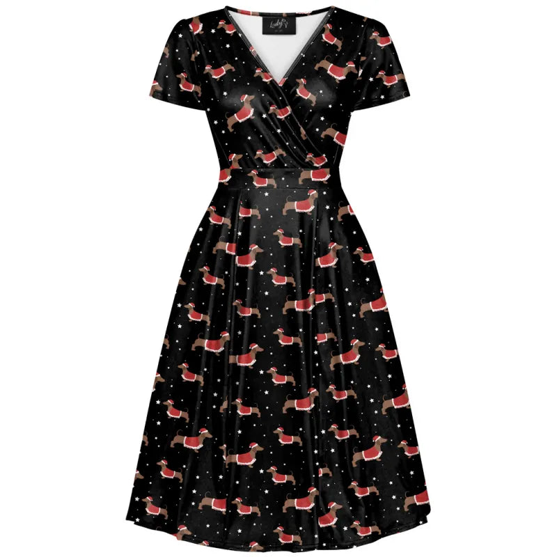 Lyra Dress - Santa Sausage Dogs