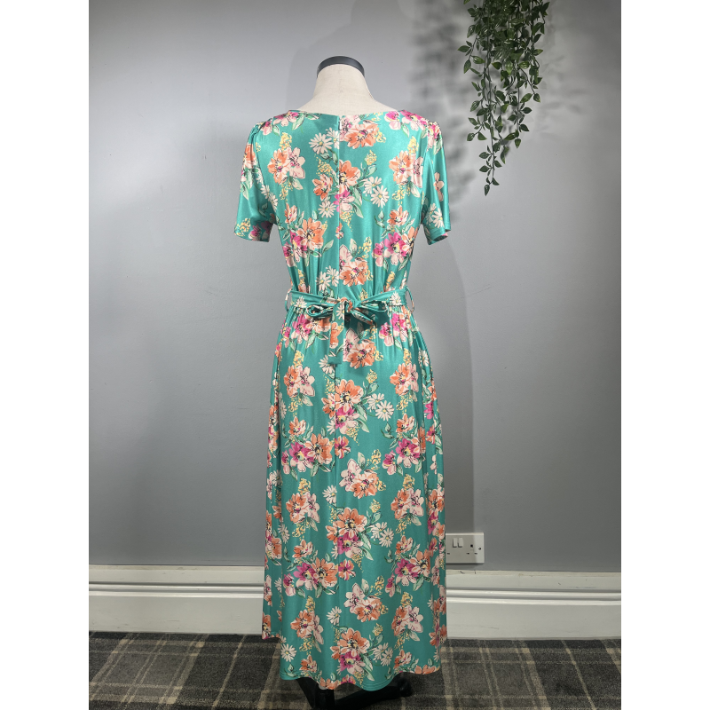 Daphne Dress - Turquoise Floral (10), Lady V London