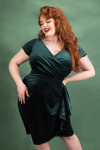 Thumbnail for Elsie Dress - Emerald Velvet, Lady V London