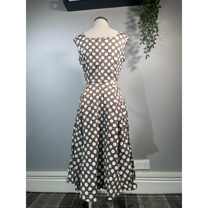 Lady V Dress Mocha Polka 14 Lady V London