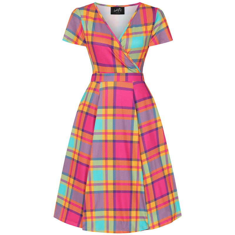 Lyra Dress - Bright Tartan