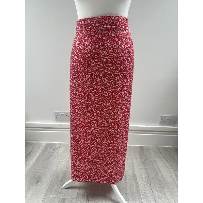 Wrap Skirt - Red Flowers (S)