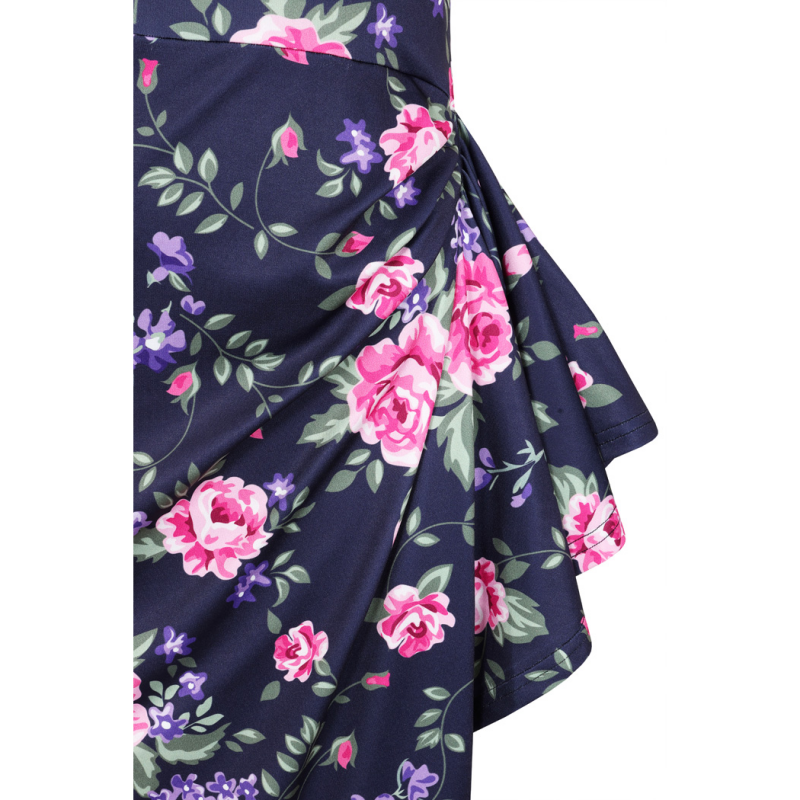 Elsie Dress - Pink and Navy Floral