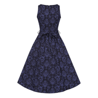 Thumbnail for Hepburn Dress - Blue Damask, Lady V London