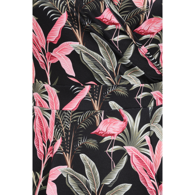 Lyra Dress - Flamingo Palm