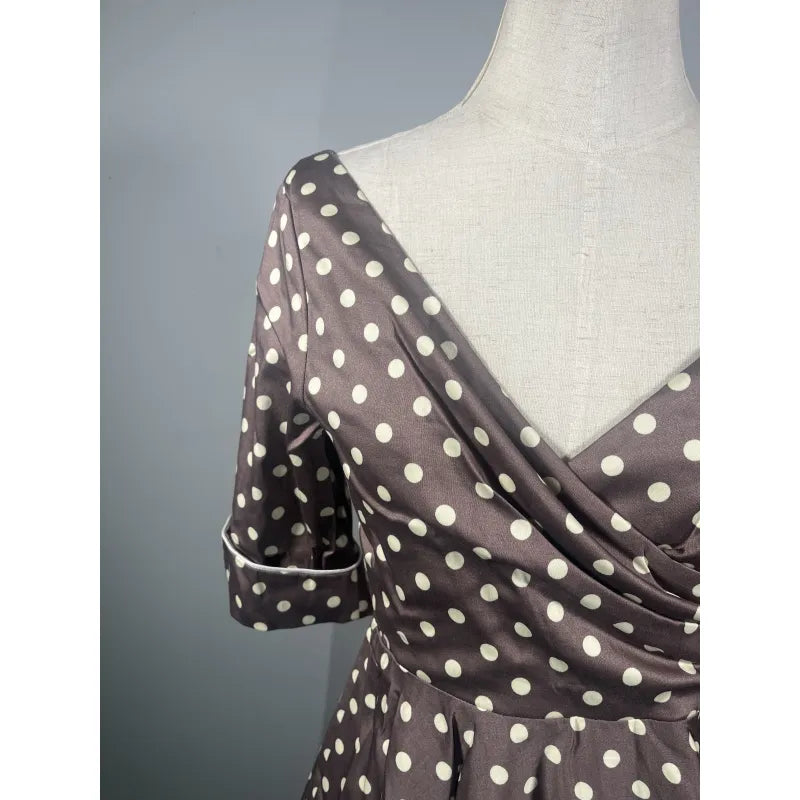 Lady V Dress - Mocha Polka (10), Lady V London