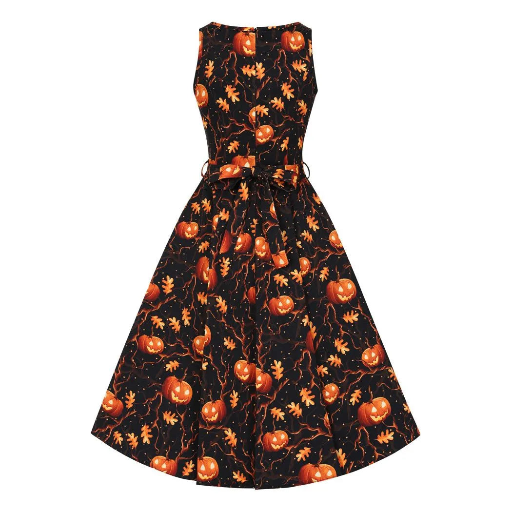 Hepburn Dress - Pumpkin Forest, Lady V London