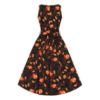 Thumbnail for Hepburn Dress - Pumpkin Forest, Lady V London