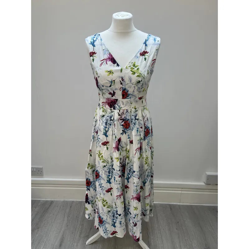 Lady V Dress - White Floral (10), Lady V London