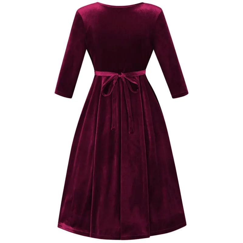 Lyra Dress - Wine Velvet