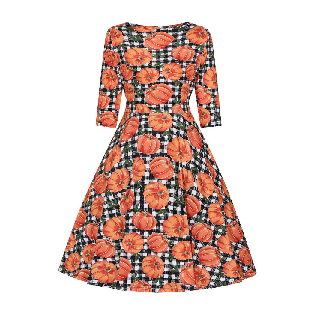 Betty Dress - Pumpkin Gingham, Lady V London