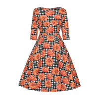 Thumbnail for Betty Dress - Pumpkin Gingham, Lady V London