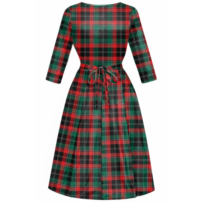 Lyra Dress - Christmas Tartan