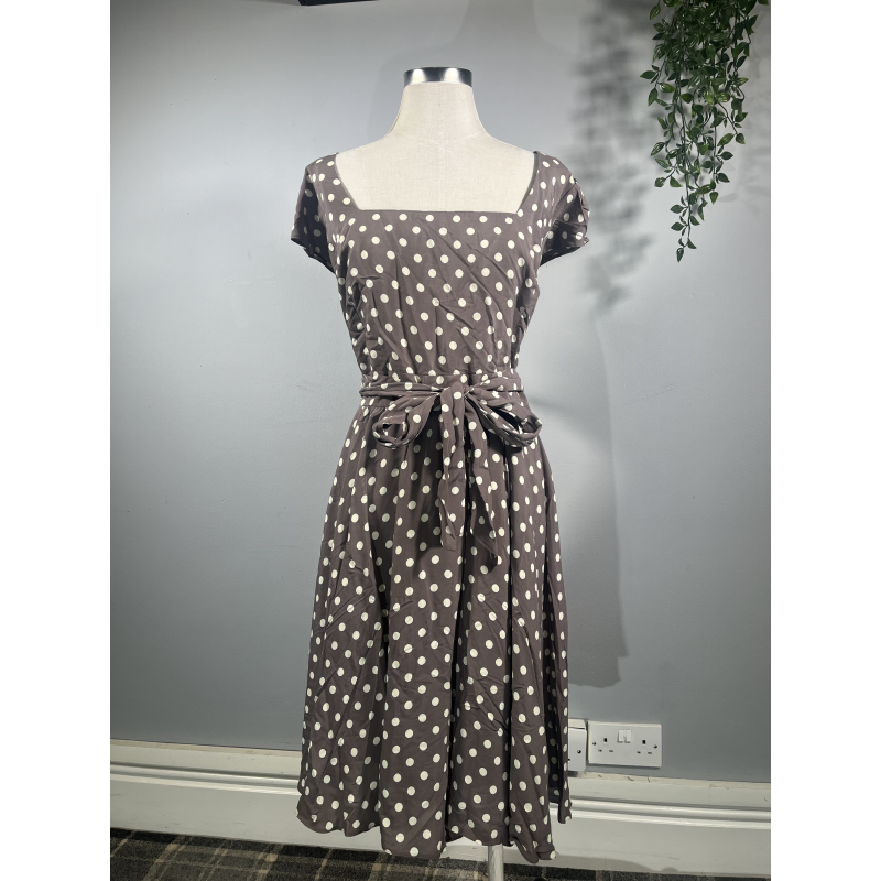 Swing Dress - Mocha Polka (22), Lady V London