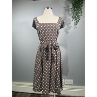 Thumbnail for Swing Dress - Mocha Polka (22), Lady V London