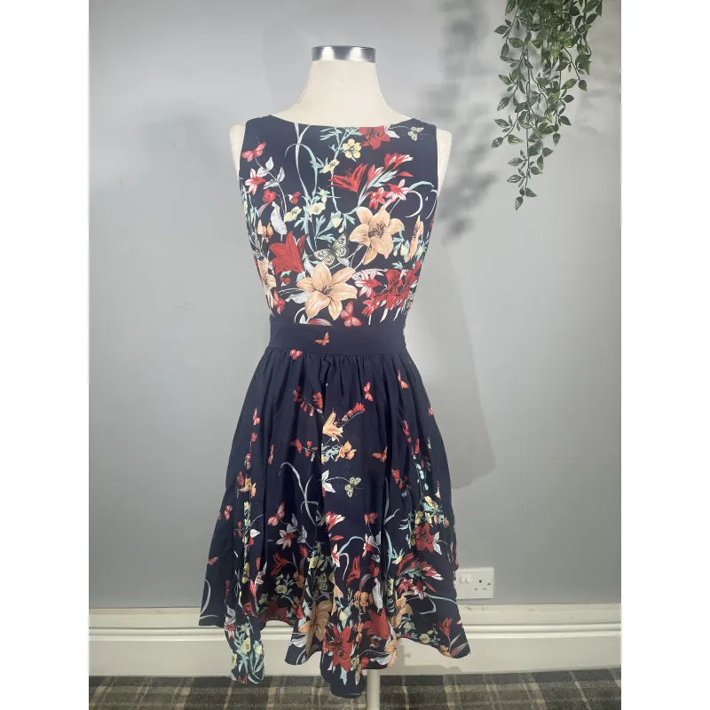 Tea Dress - Navy Bloom (12), Lady V London