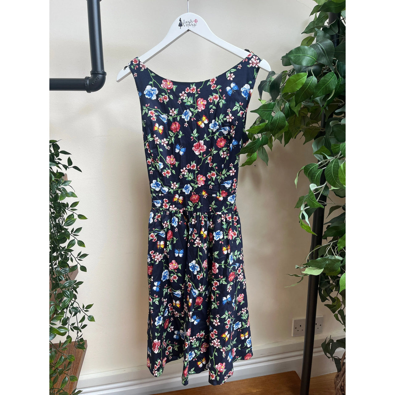 Tea Dress - Navy Wildlife (14), Lady V London