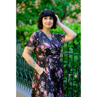 Thumbnail for Lyra - Maxi Dress - Pink Blooms on Black