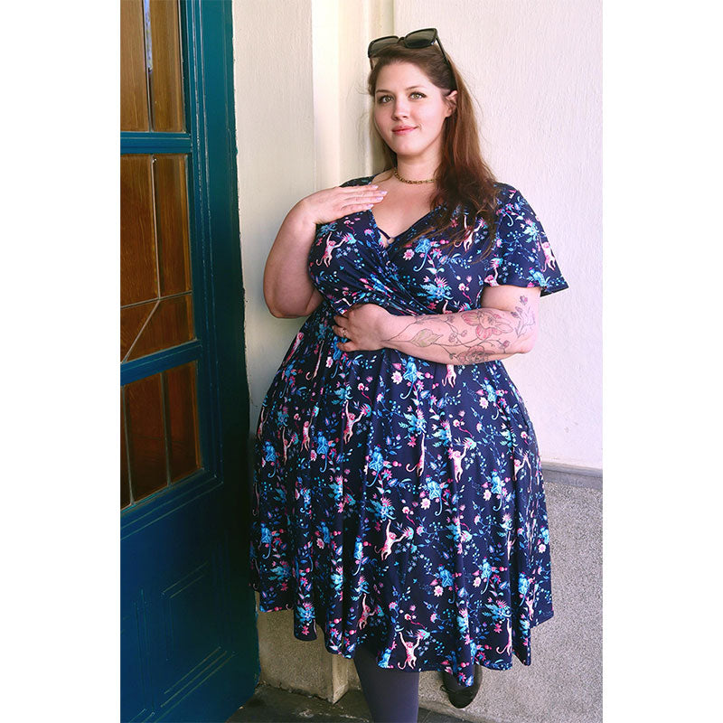 Lyra - Short Sleeve Dress - Whimsical Jungle