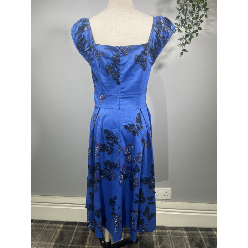 Lady V Dress - Royal Blue Butterfly (12), Lady V London