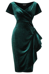 Thumbnail for Elsie Dress - Emerald Velvet, Lady V London