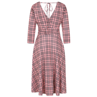 Thumbnail for Arabella Dress - Pink Houndstooth, Lady V London