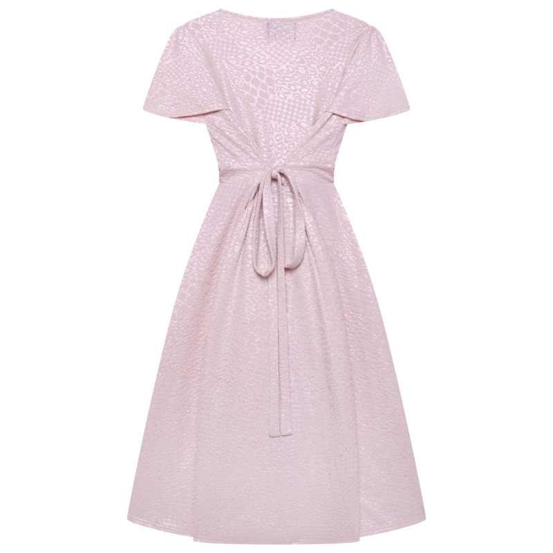 Lyra Dress - Light Pink Leopard