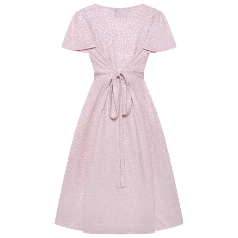 Lyra Dress - Light Pink Leopard