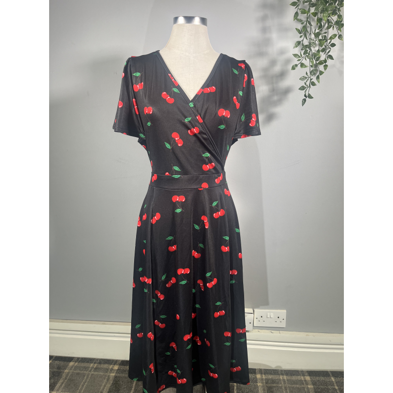 Lyra Dress - Cherries (18), Lady V London