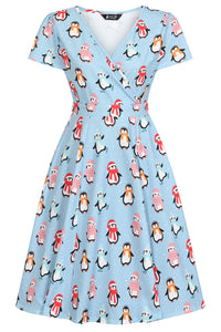 Thumbnail for Lyra Mini Dress - Festive Penguin, Lady V London