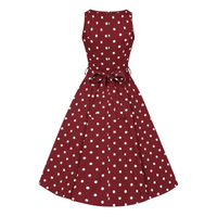 Thumbnail for Hepburn Dress - Deep Red Polka Dot