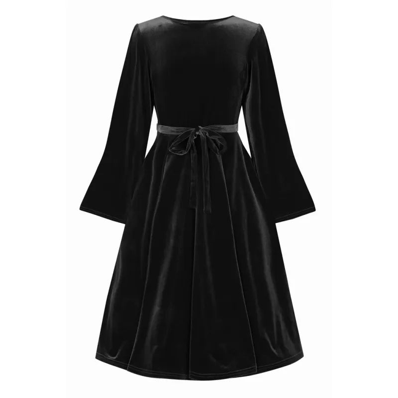 Zelda Dress - Black Velvet, Lady V London