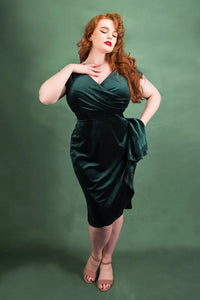 Thumbnail for Elsie Dress - Emerald Velvet, Lady V London