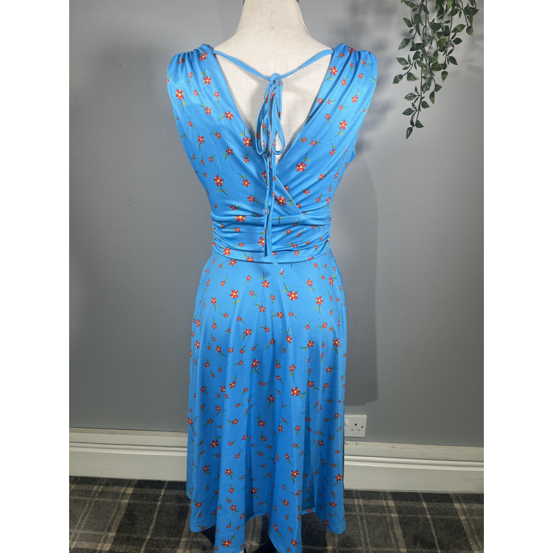 Arabella Dress - Red Flower Blue (08), Lady V London