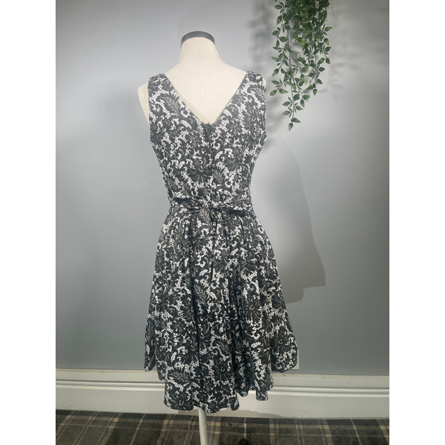 Tea Dress - Black Lace Print (14), Lady V London