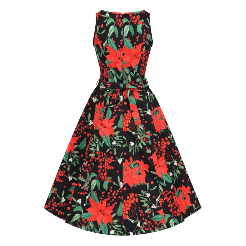 Hepburn Dress - Poinsettia